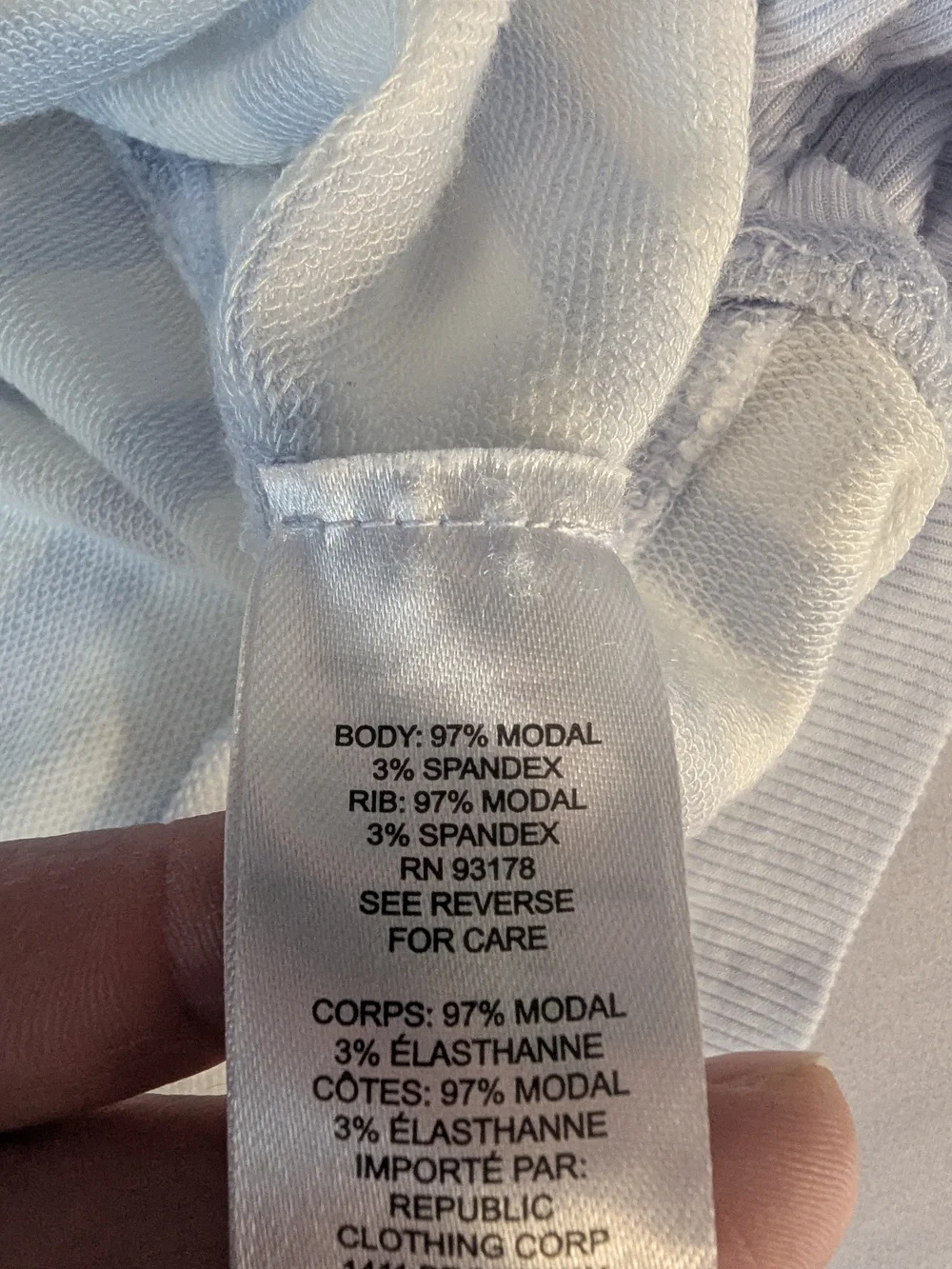 Workshop Republic Clothing Light Blue and White Striped Crewneck Sweatshirt - Picture 8 of 8